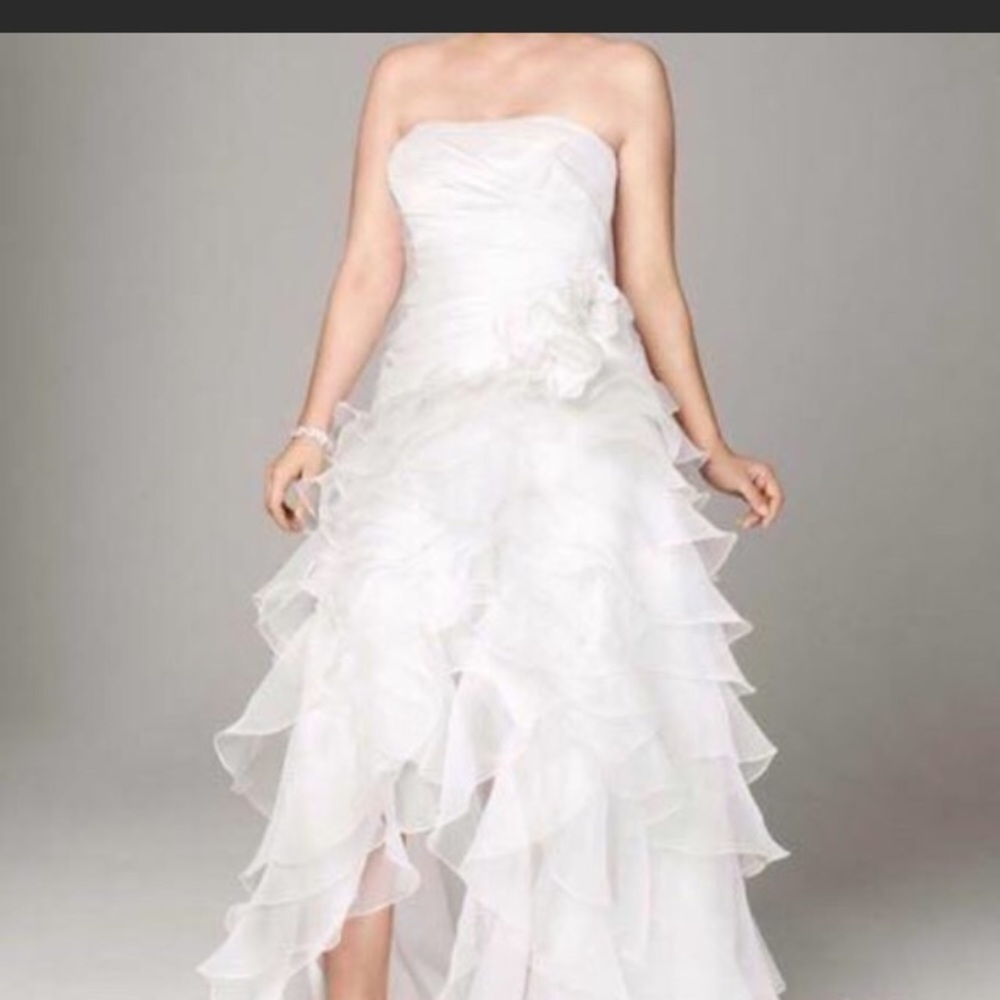 High low organza wedding gown
